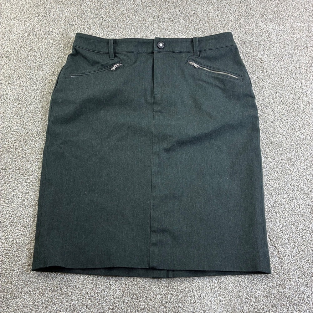 Lauren Ralph Lauren Women 6 Charcoal Gray Pencil Skirt Zipper Pockets Career